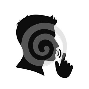 Quiet, please. Keep silence symbol. Keep quiet sign Ã¢â¬â vector photo